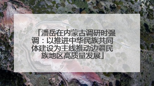 潘岳在内蒙古调研时强调：以推进中华民族共同体建设为主线推动边疆民族地区高质量发展