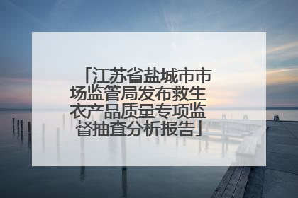江苏省盐城市市场监管局发布救生衣产品质量专项监督抽查分析报告