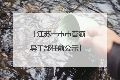 江苏一市市管领导干部任前公示