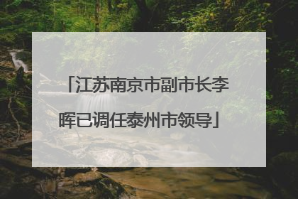 江苏南京市副市长李晖已调任泰州市领导
