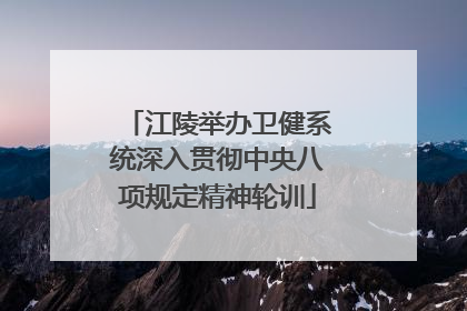 江陵举办卫健系统深入贯彻中央八项规定精神轮训