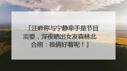 汪峰称与宁静牵手是节目需要，深夜晒出女友森林北合照：我俩好着呢！