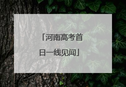 河南高考首日一线见闻