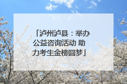 泸州泸县：举办公益咨询活动 助力考生金榜圆梦