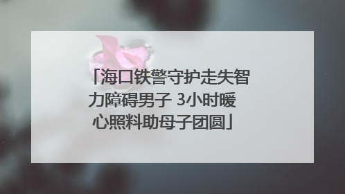 海口铁警守护走失智力障碍男子 3小时暖心照料助母子团圆