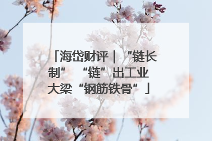 海岱财评｜“链长制” “链”出工业大梁“钢筋铁骨”