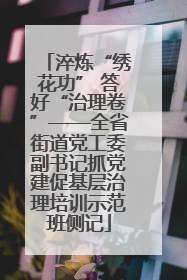 淬炼“绣花功” 答好“治理卷”——全省街道党工委副书记抓党建促基层治理培训示范班侧记