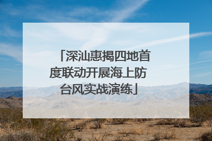 深汕惠揭四地首度联动开展海上防台风实战演练
