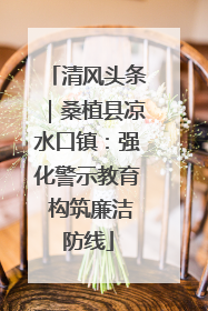 清风头条｜桑植县凉水口镇：强化警示教育 构筑廉洁防线