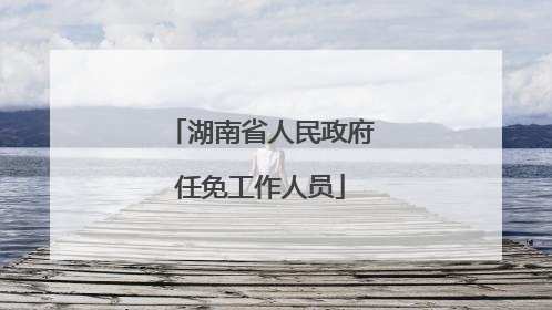 湖南省人民政府任免工作人员