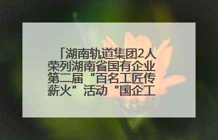 湖南轨道集团2人荣列湖南省国有企业第二届“百名工匠传薪火”活动“国企工匠”人才宣传名单