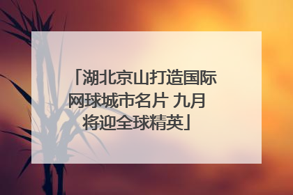 湖北京山打造国际网球城市名片 九月将迎全球精英