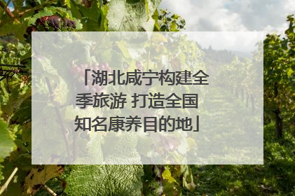 湖北咸宁构建全季旅游 打造全国知名康养目的地