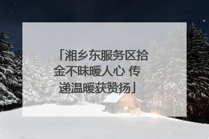 湘乡东服务区拾金不昧暖人心 传递温暖获赞扬