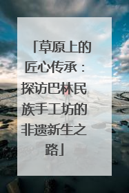 草原上的匠心传承：探访巴林民族手工坊的非遗新生之路