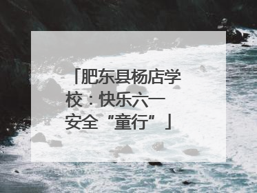 肥东县杨店学校：快乐六一 安全“童行”