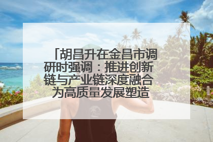 胡昌升在金昌市调研时强调：推进创新链与产业链深度融合 为高质量发展塑造新动能新优势