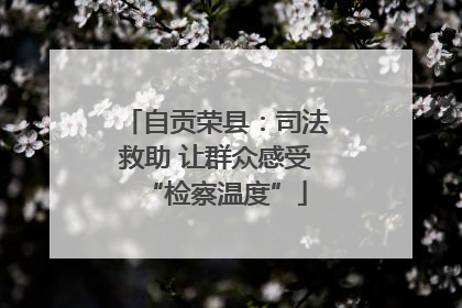 自贡荣县：司法救助 让群众感受“检察温度”