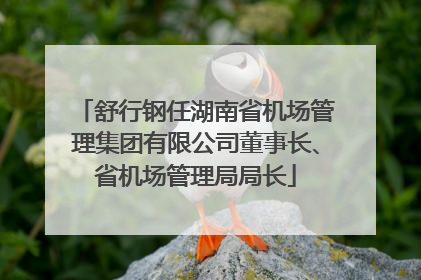 舒行钢任湖南省机场管理集团有限公司董事长、省机场管理局局长