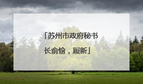 苏州市政府秘书长俞愉，履新