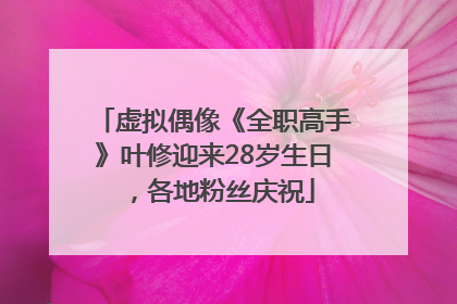 虚拟偶像《全职高手》叶修迎来28岁生日，各地粉丝庆祝