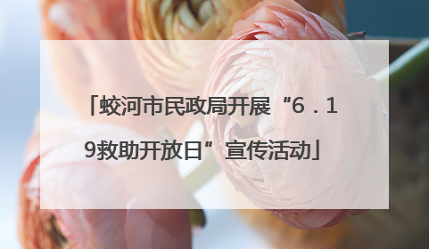 蛟河市民政局开展“6．19救助开放日”宣传活动