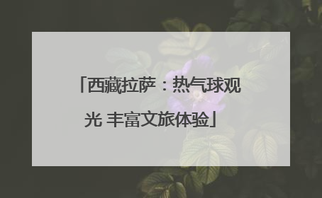 西藏拉萨：热气球观光 丰富文旅体验
