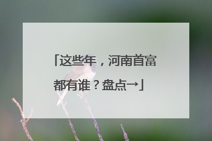 这些年，河南首富都有谁？盘点→