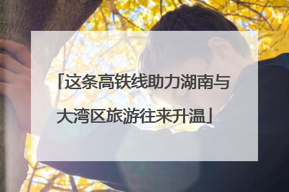 这条高铁线助力湖南与大湾区旅游往来升温