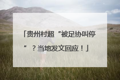 贵州村超“被足协叫停”？当地发文回应！