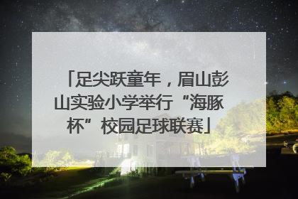 足尖跃童年，眉山彭山实验小学举行“海豚杯”校园足球联赛