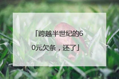 跨越半世纪的60元欠条，还了