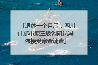 退休一个月后，四川什邡市原三级调研员冯伟接受审查调查