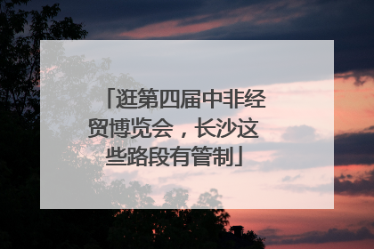 逛第四届中非经贸博览会，长沙这些路段有管制