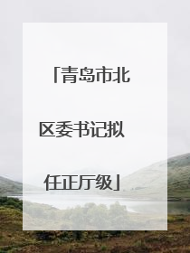 青岛市北区委书记拟任正厅级