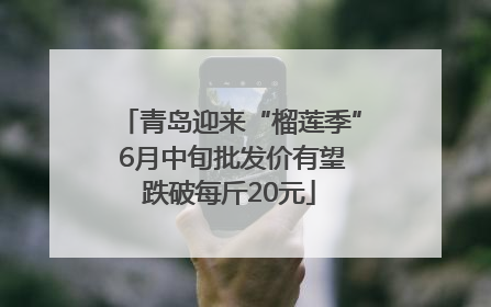 青岛迎来“榴莲季” 6月中旬批发价有望跌破每斤20元
