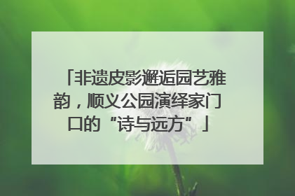 非遗皮影邂逅园艺雅韵，顺义公园演绎家门口的“诗与远方”