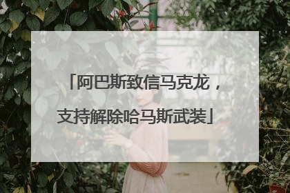 阿巴斯致信马克龙，支持解除哈马斯武装
