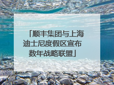 顺丰集团与上海迪士尼度假区宣布数年战略联盟