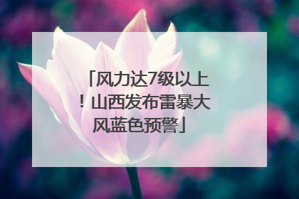 风力达7级以上！山西发布雷暴大风蓝色预警