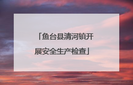 鱼台县清河镇开展安全生产检查