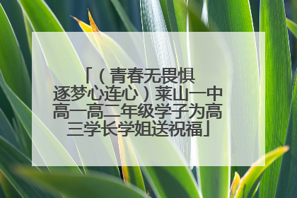 （青春无畏惧   逐梦心连心）莱山一中高一高二年级学子为高三学长学姐送祝福