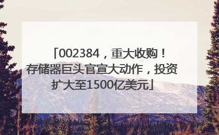 002384，重大收购！存储器巨头官宣大动作，投资扩大至1500亿美元