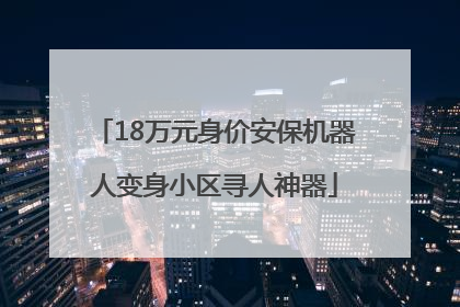 18万元身价安保机器人变身小区寻人神器