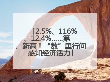 2.5%、116%、12.4%……第一、新高！“数”里行间感知经济活力