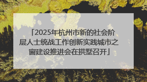 2025年杭州市新的社会阶层人士统战工作创新实践城市之窗建设推进会在拱墅召开
