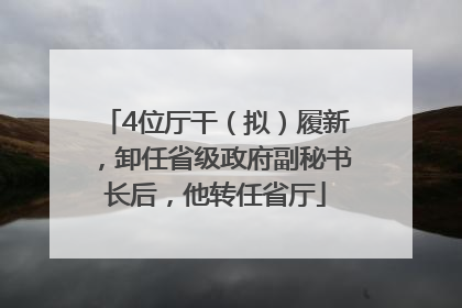 4位厅干（拟）履新，卸任省级政府副秘书长后，他转任省厅