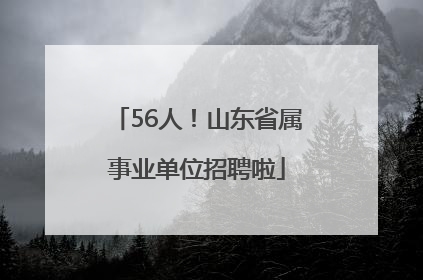 56人！山东省属事业单位招聘啦